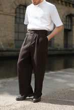 Load image into Gallery viewer, Heritage Wide Leg Wool Trouser in Tobacco
