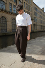 Load image into Gallery viewer, Heritage Wide Leg Wool Trouser in Tobacco
