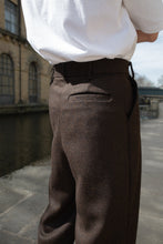 Load image into Gallery viewer, Heritage Wide Leg Wool Trouser in Tobacco
