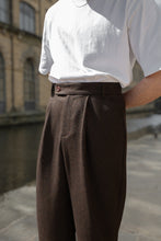 Load image into Gallery viewer, Heritage Wide Leg Wool Trouser in Tobacco
